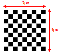 9px × 9pxの画像で1pxごとに格子
