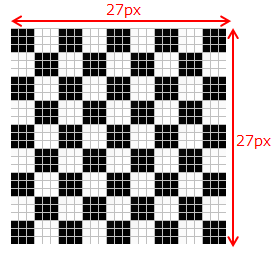 27px × 27pxの画像で3pxごとに格子